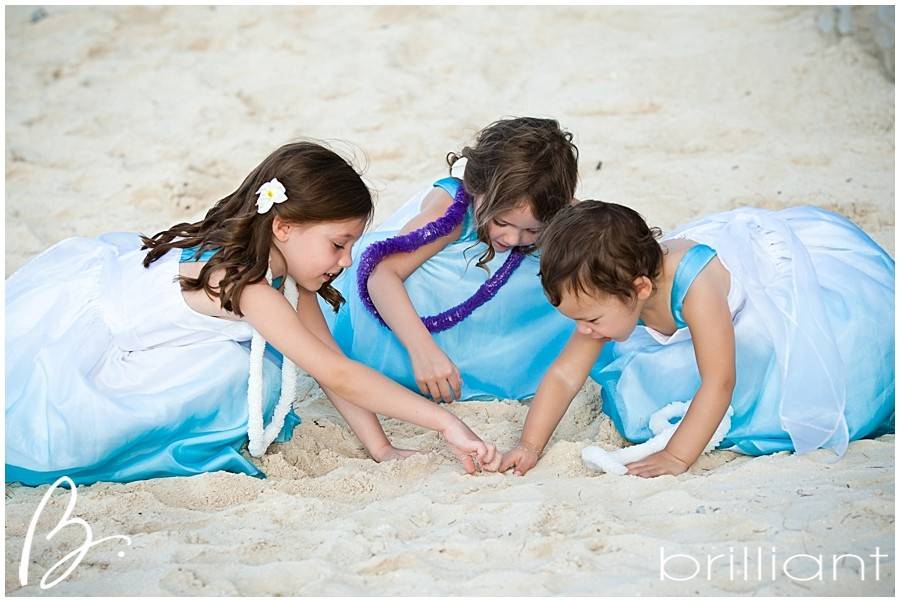 Girls playing in sand