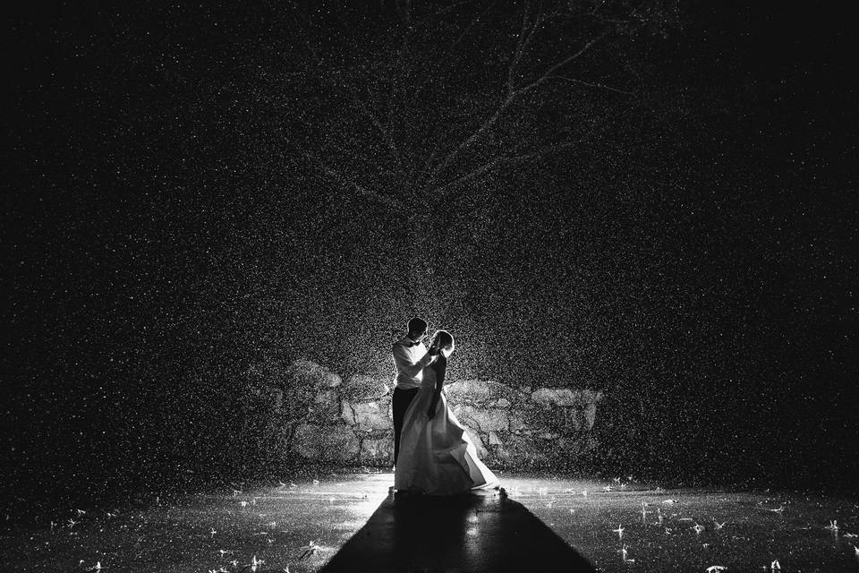 Beautiful wedding day rain