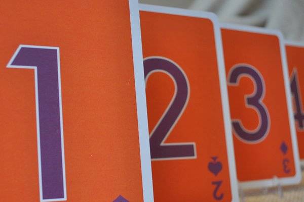 Playing Card Table Numbers. Perfect for a Las Vegas wedding!