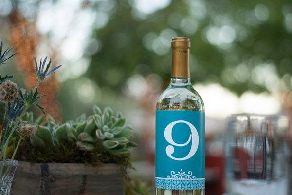 Wine Label Table Numbers. Photo by AltF Photography.
