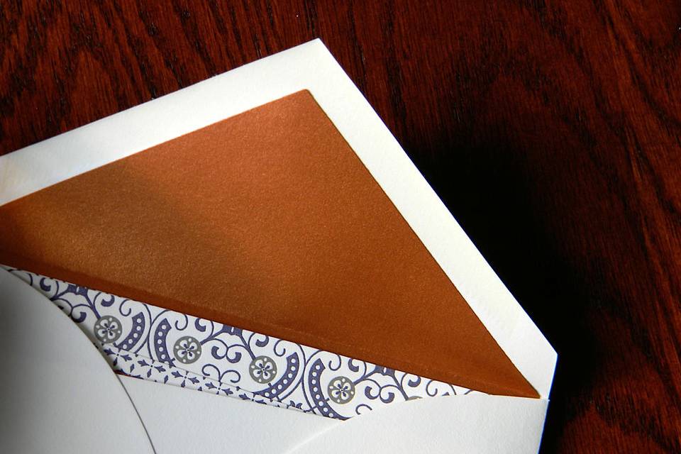 Rust colored envelope fold