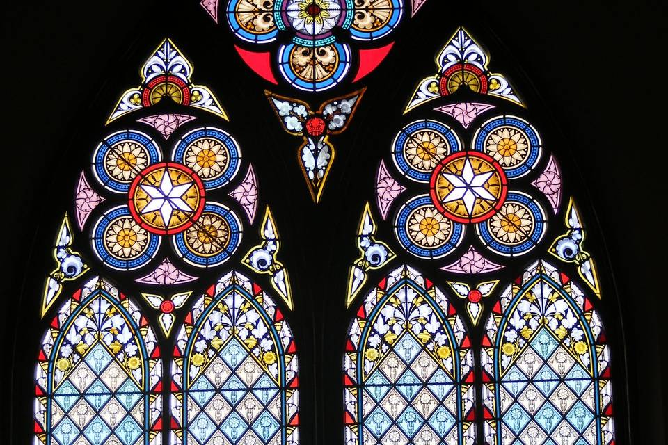 Elegant stained glass windows