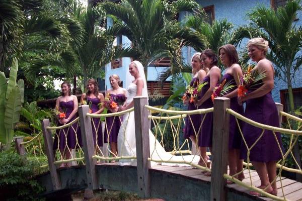 The bride with her bridesmaids