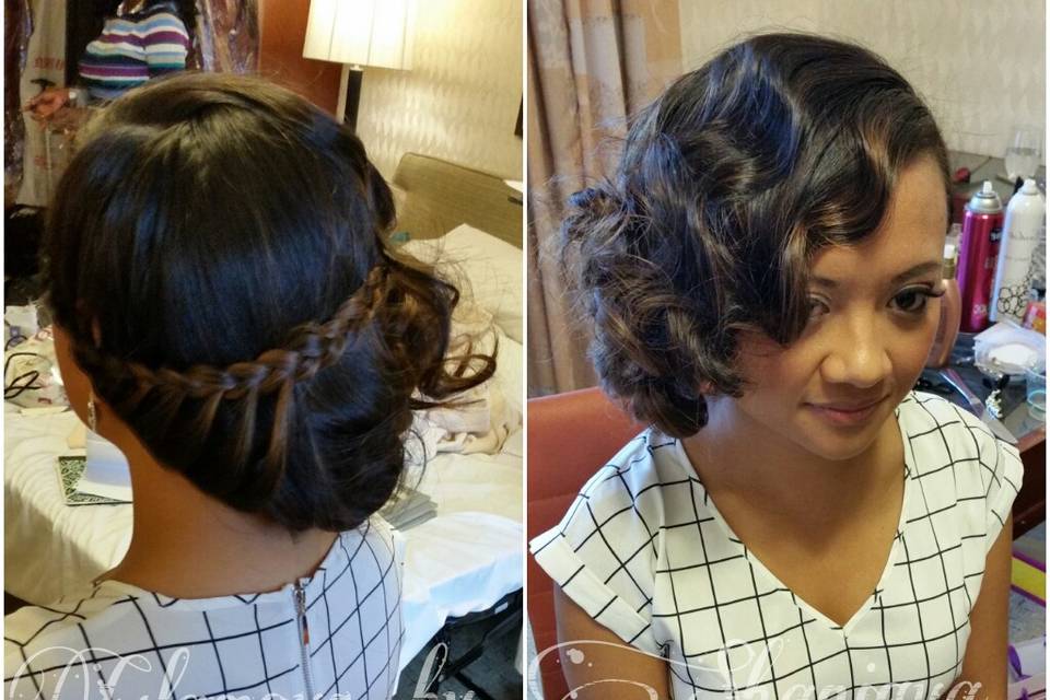 Front and back of updo