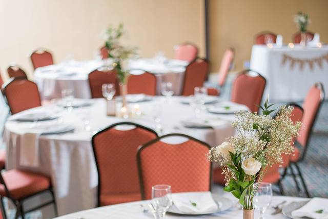 Table setup with centerpiece