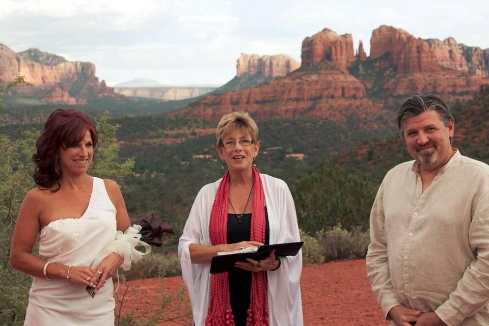 Engaged in the ceremony