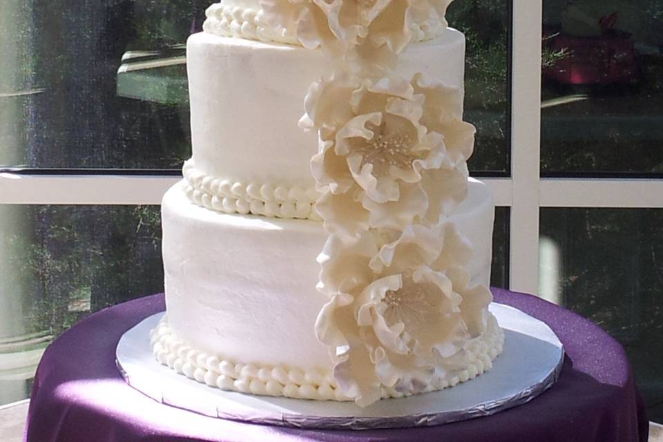 Four-tier wedding cake
