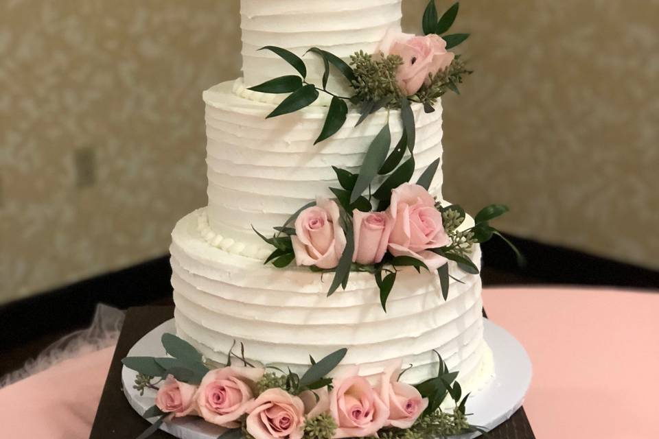 Buttercream ruffled and floral toppers