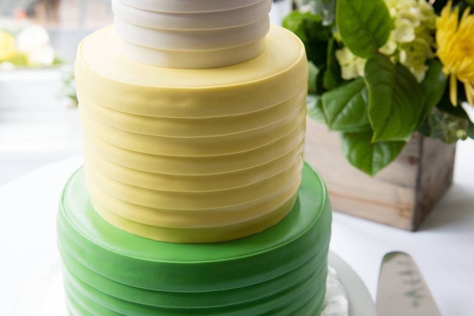 Triple colored cake