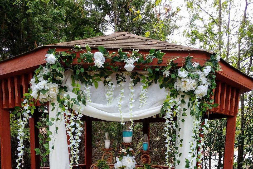 Teal Head Table Drapery