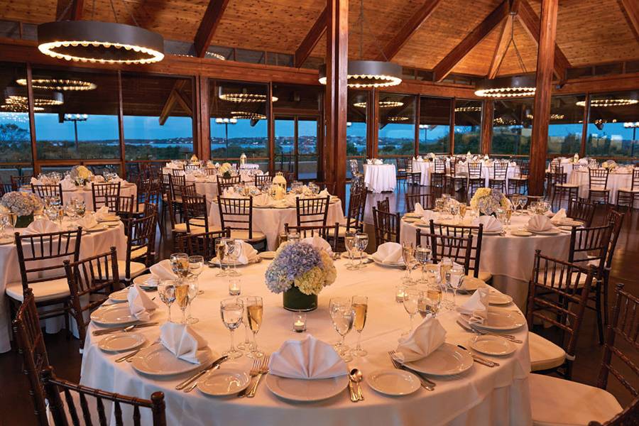 Table setup with centerpiece