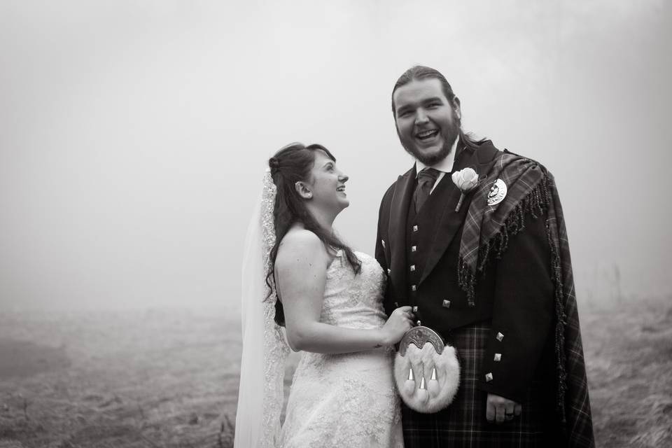 Scotland Wedding in the Fog