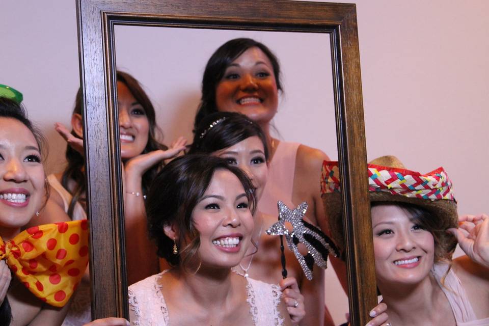 The bride with her bridesmaids