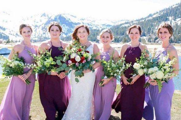 Bride and bridesmaids