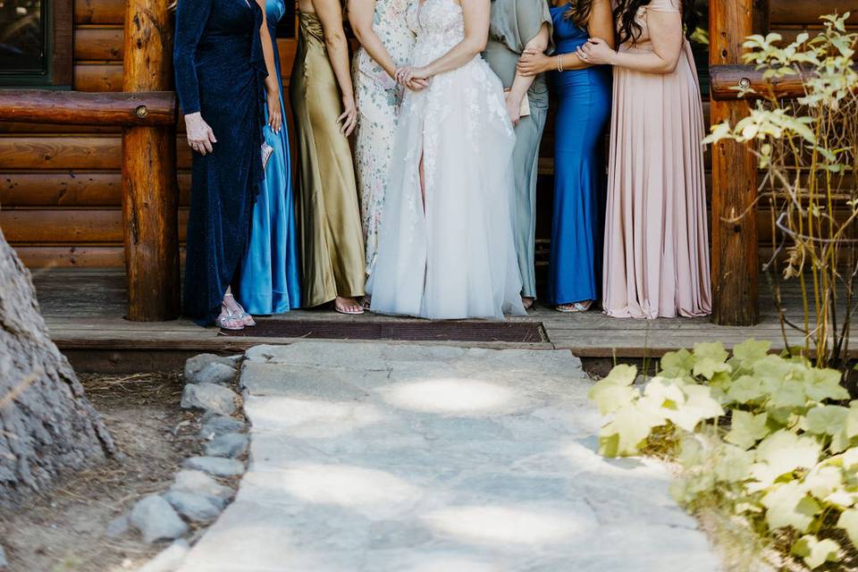 Bridal Party at Cabin