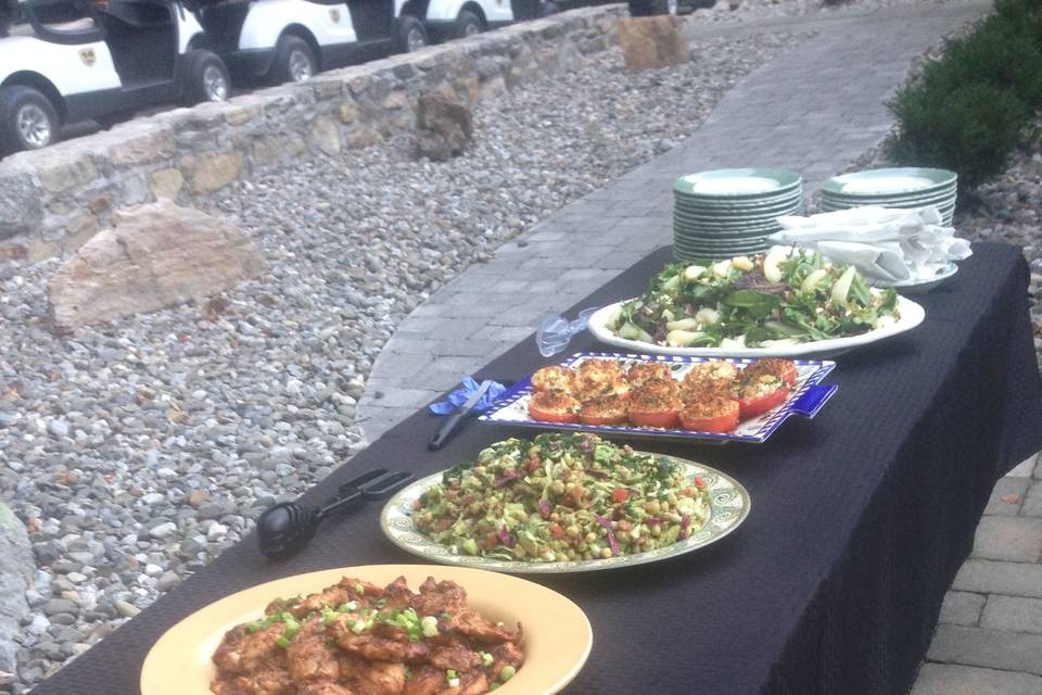 Outdoor catering setup