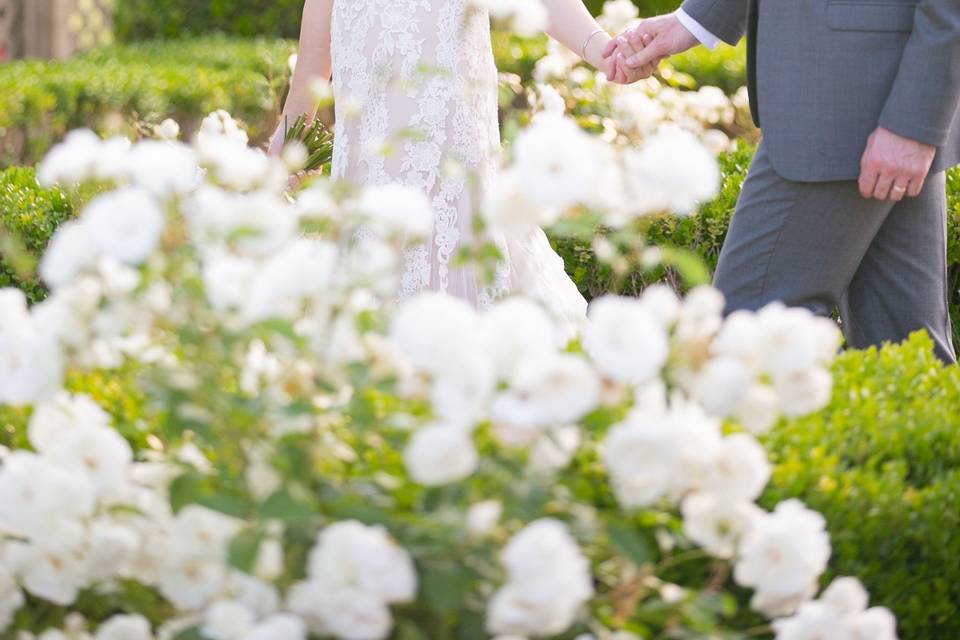 Couple strolling the grounds