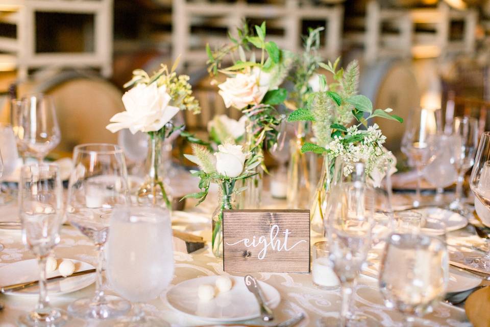 Floral centerpieces - Ponte Winery & Vineyard Inn