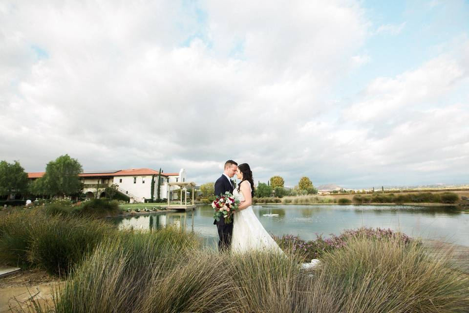 The pond and winery