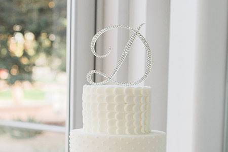 All white wedding cake