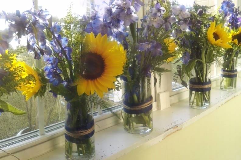 Sunflower centerpieces