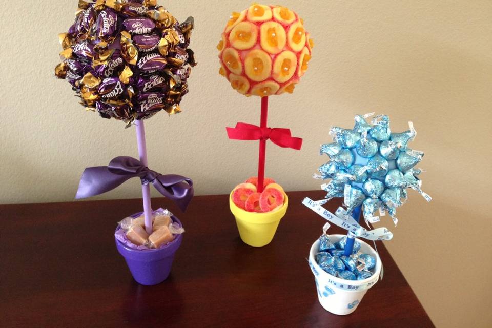 Variety of Candy trees available for purchase - something unique as a gift for bridesmaids, family etc