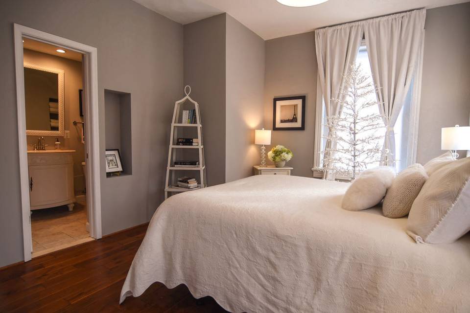 The master suite is a restful and relaxing retreat.