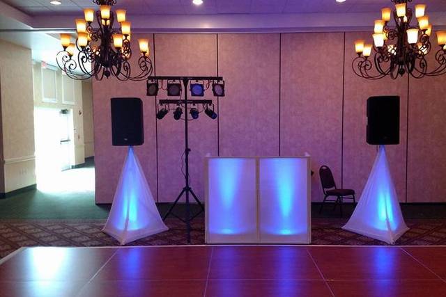 Dj lightning and ballroom setup
