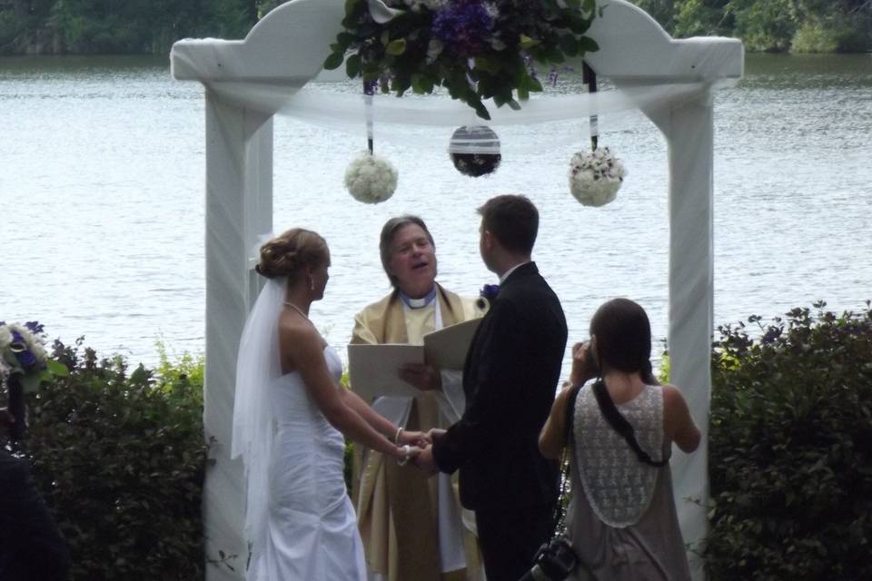 Outdoor wedding ceremony