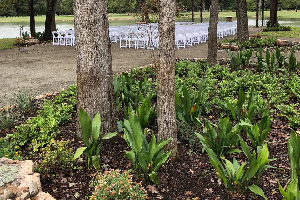 Staged for a ceremony