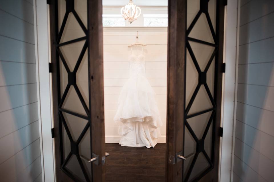 Double doors to bridal suite