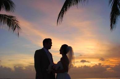 Bride and Groom Sunset