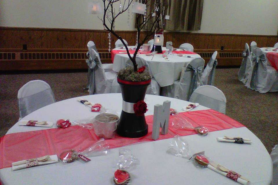 Decorated reception table