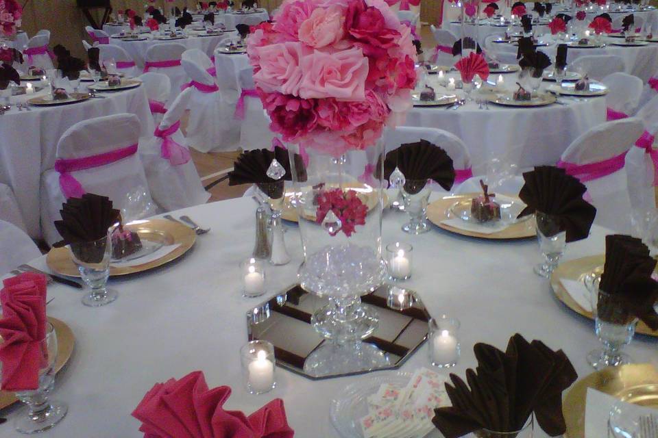 Decorated reception table