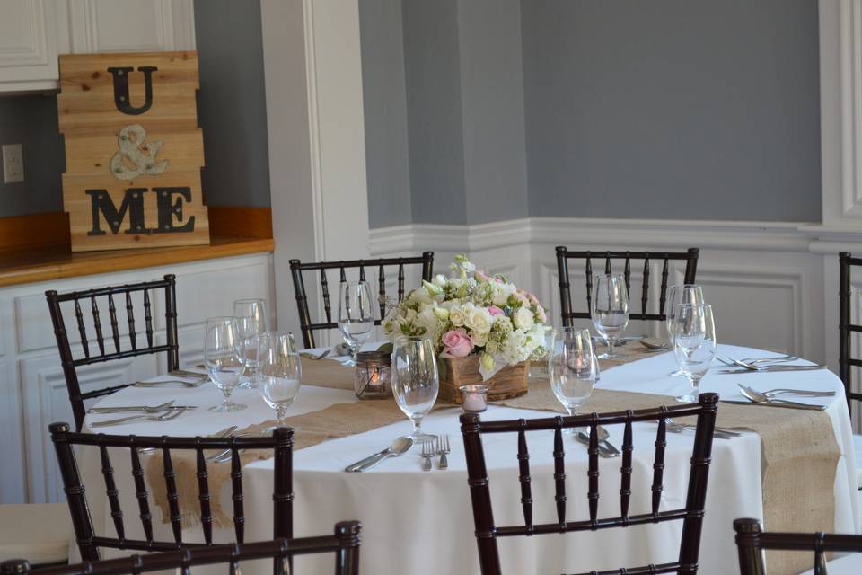 Reception table decorated