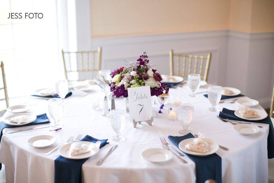 Table setup with centerpiece