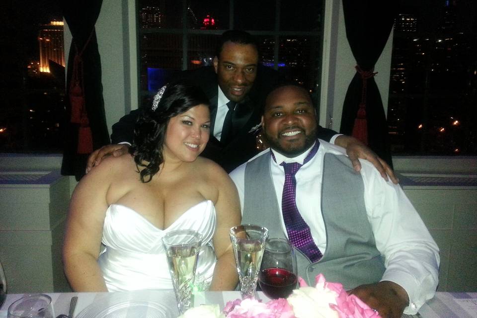 Couple with the wedding DJ