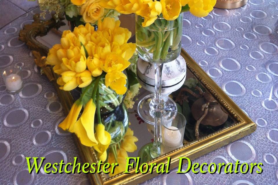 Yellow floral arrangements