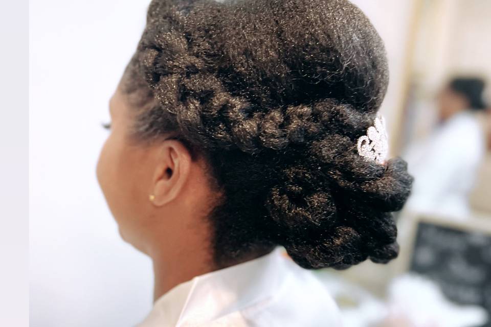 Bridal hair on natural hair
