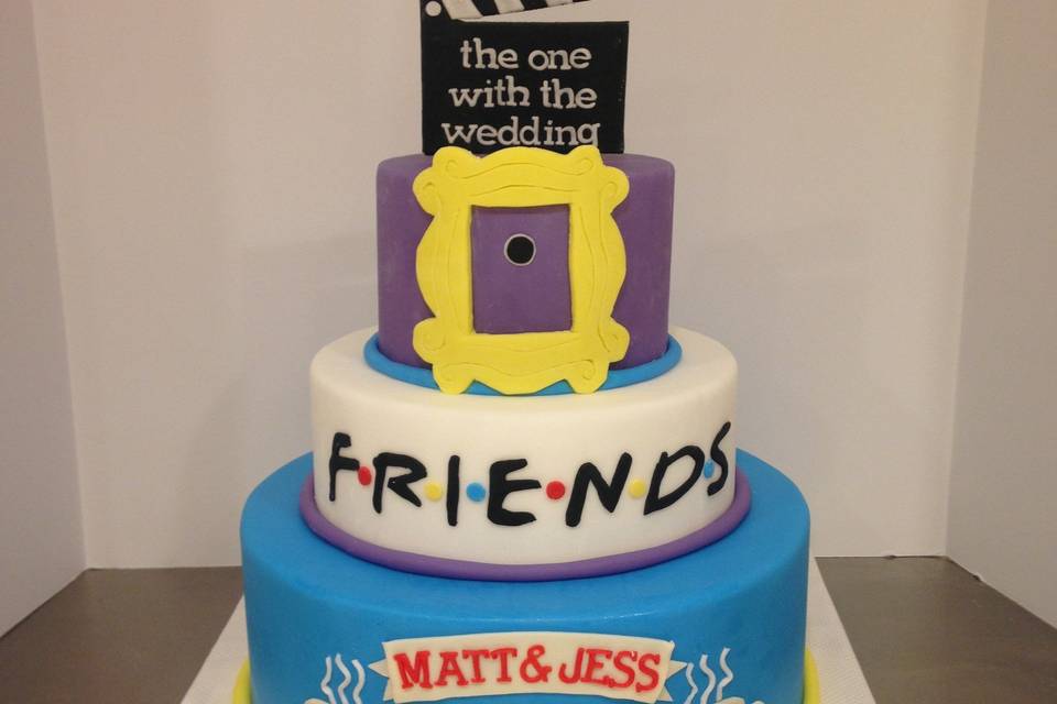 Friends TV Show themed Wedding Cake