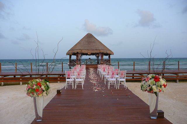 Outdoor wedding setup