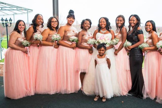 Bridal party in pink