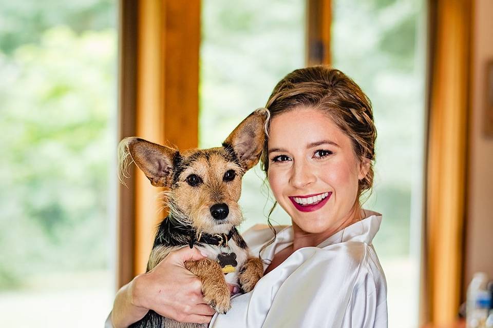 Bride and her dog