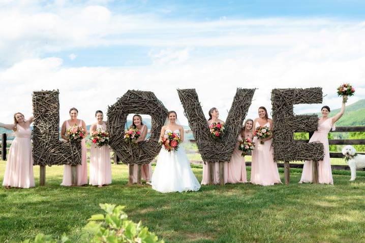 Bride and Bridesmaids