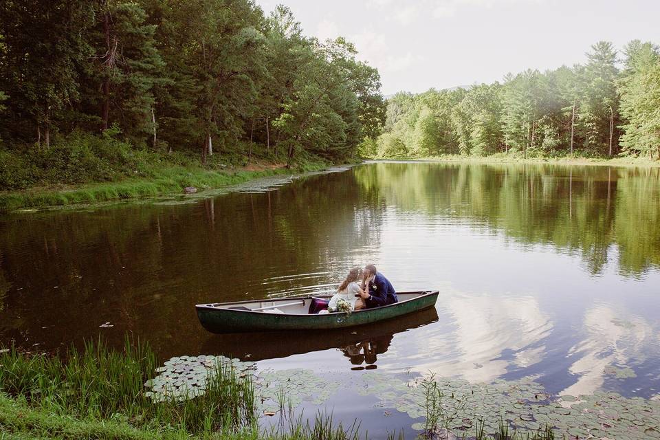 Canoe on the lake