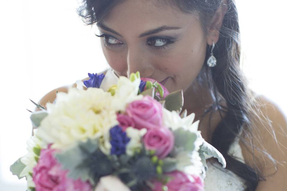 Bride and her bouquet