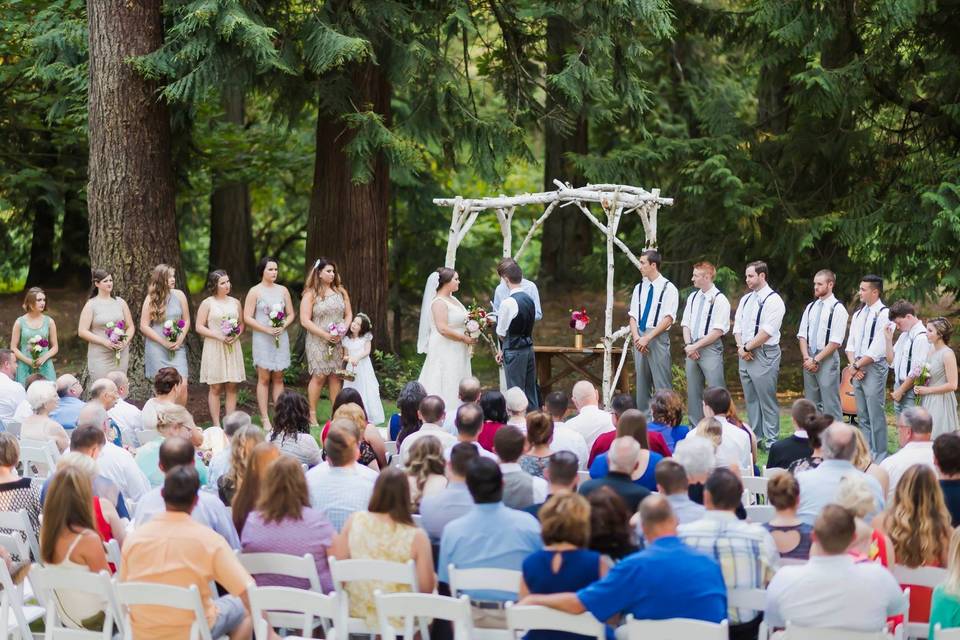 Outdoor wedding ceremony