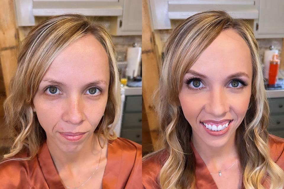 Before and after bridesmaid