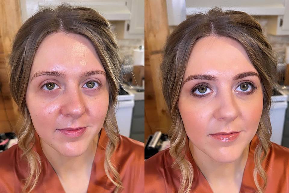 Before and after bridesmaid