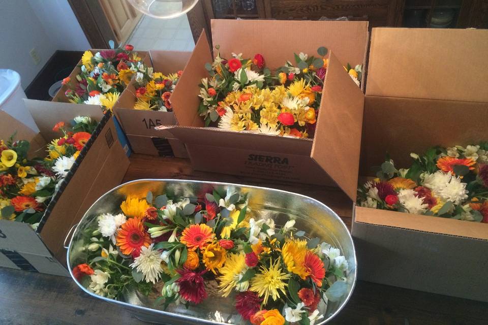 Flowers ready for delivery